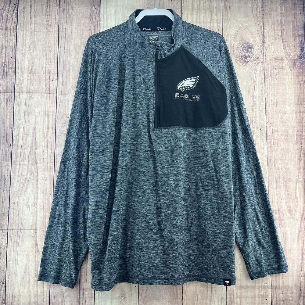 NFL Philadelphia Eagles Pro Line Gray Black Long Sleeves Shirt Sz 2XL